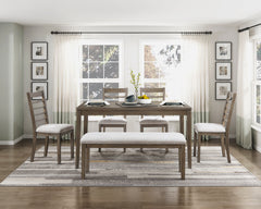 Emilia Brown 6-Piece Pack Dining Set - Ornate Home