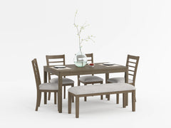Emilia Brown 6-Piece Pack Dining Set - Ornate Home