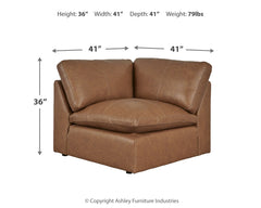 Emilia Caramel 5-Piece Sectional and Ottoman - Ornate Home