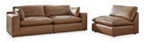 Emilia Caramel Leather 3pc Modular Sectional Sofa (Online Special Price) - Ornate Home