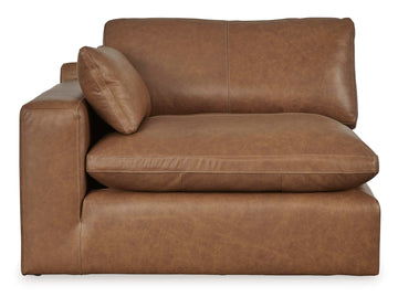 Emilia Caramel Leather 3pc Modular Sectional w/ Ottoman - Ornate Home