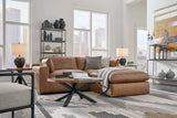 Emilia Caramel Leather 3pc Modular Sectional w/ Ottoman - Ornate Home