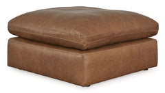 Emilia Caramel Leather 3pc Modular Sectional w/ Ottoman - Ornate Home