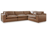 Emilia Caramel Leather 4pc Modular Sectional Sofa (Online Special Price) - Ornate Home