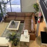 Emilia Caramel Leather 5pc Modular Sectional (Online Special Price) - Ornate Home