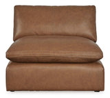 Emilia Caramel Leather 5pc Modular Sectional and Ottoman (Online Special Price) - Ornate Home