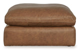 Emilia Caramel Leather 5pc Modular Sectional and Ottoman - Ornate Home