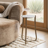 Emilia Snow Fall 11" Round End Table