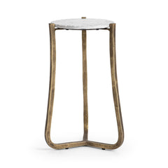 Emilia Snow Fall 11" Round End Table