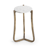 Emilia Snow Fall 11" Round End Table