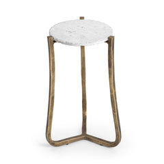 Emilia Snow Fall 11" Round End Table