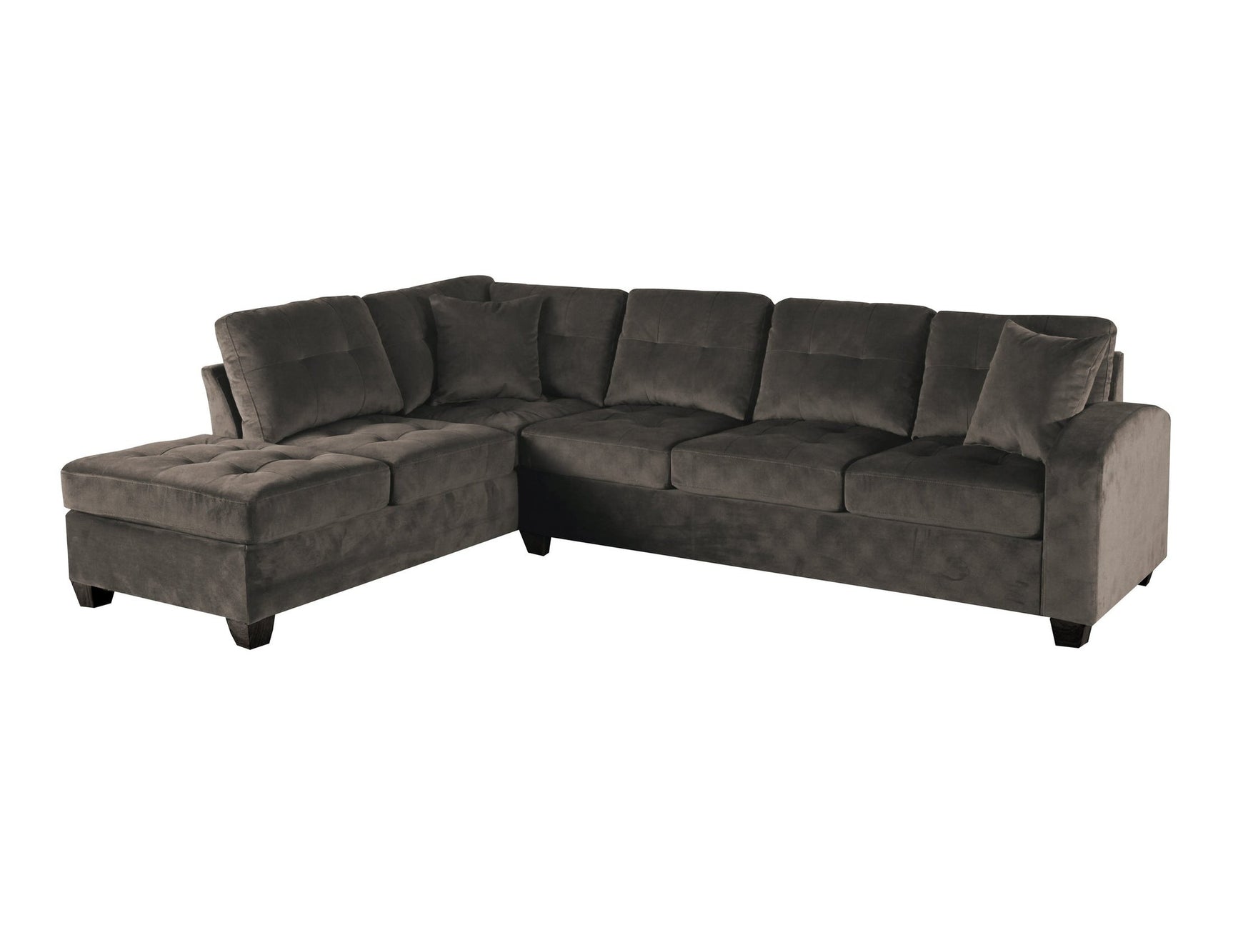 Emilio Chocolate 2-Piece Reversible Sectional Chaise - Ornate Home