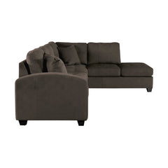 Emilio Chocolate 2-Piece Reversible Sectional Chaise - Ornate Home