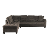 Emilio Chocolate 2-Piece Reversible Sectional Chaise - Ornate Home