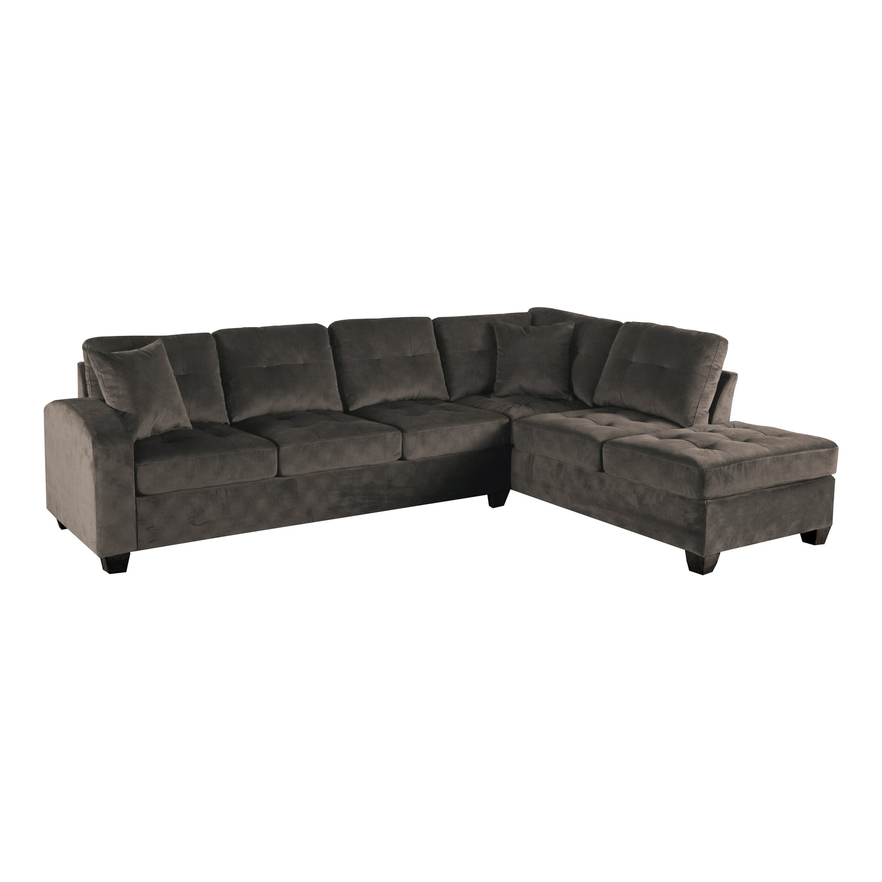Emilio Chocolate 3-Piece Reversible Sectional Ottoman - Ornate Home