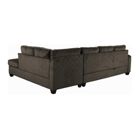 Emilio Chocolate 3-Piece Reversible Sectional Ottoman - Ornate Home
