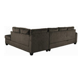 Emilio Chocolate 3-Piece Reversible Sectional Ottoman - Ornate Home