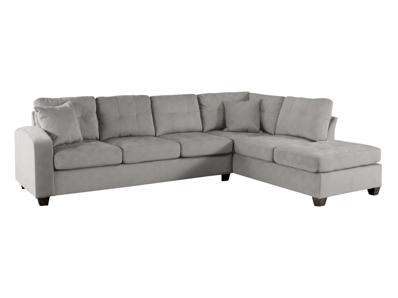Emilio Taupe 2-Piece Reversible Sectional w/ Chaise - Ornate Home