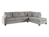 Emilio Taupe 2-Piece Reversible Sectional w/ Chaise - Ornate Home