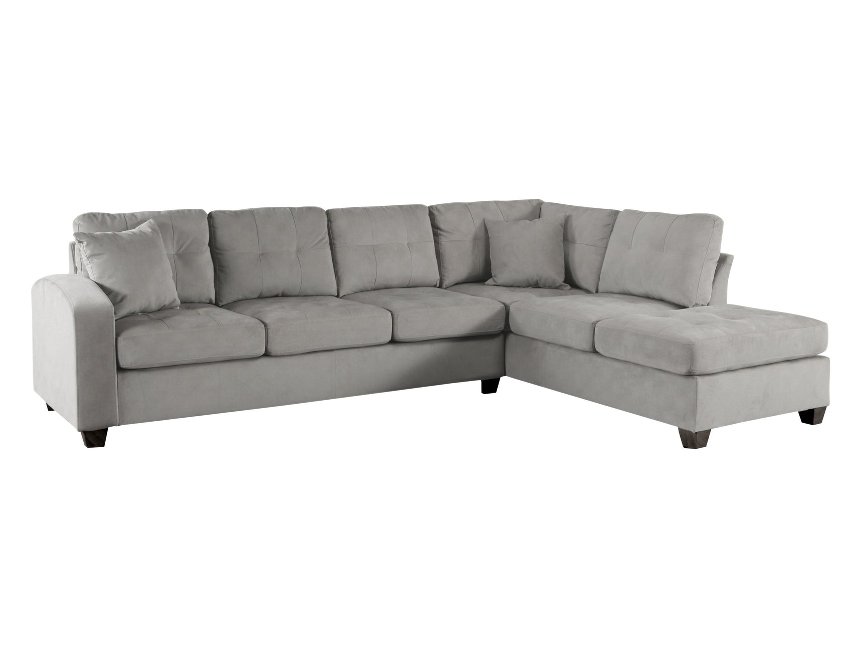 Emilio Taupe 2-Piece Reversible Sectional w/ Chaise - Ornate Home