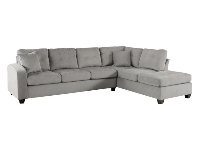 Emilio Taupe 2-Piece Reversible Sectional w/ Chaise - Ornate Home