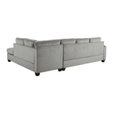 Emilio Taupe 2-Piece Reversible Sectional w/ Chaise - Ornate Home