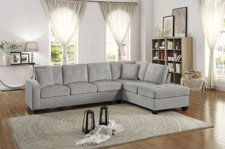 Emilio Taupe 2-Piece Reversible Sectional w/ Chaise - Ornate Home