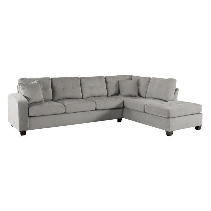 Emilio Taupe 2-Piece Reversible Sectional w/ Chaise - Ornate Home