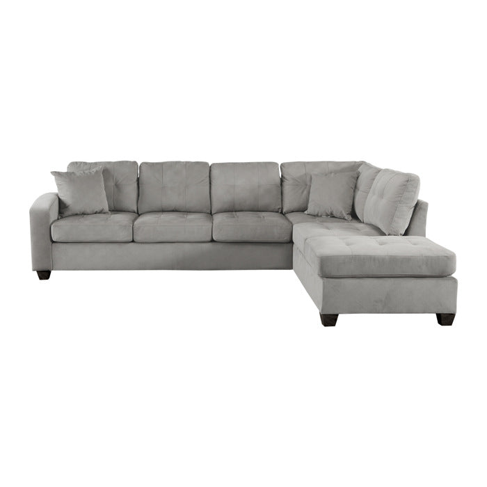 Emilio Taupe 2-Piece Reversible Sectional w/ Chaise - Ornate Home