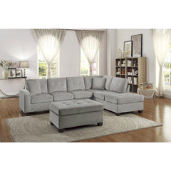 Emilio Taupe 2-Piece Reversible Sectional w/ Chaise - Ornate Home