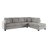 Emilio Taupe 3-Piece Reversible Sectional Ottoman - Ornate Home