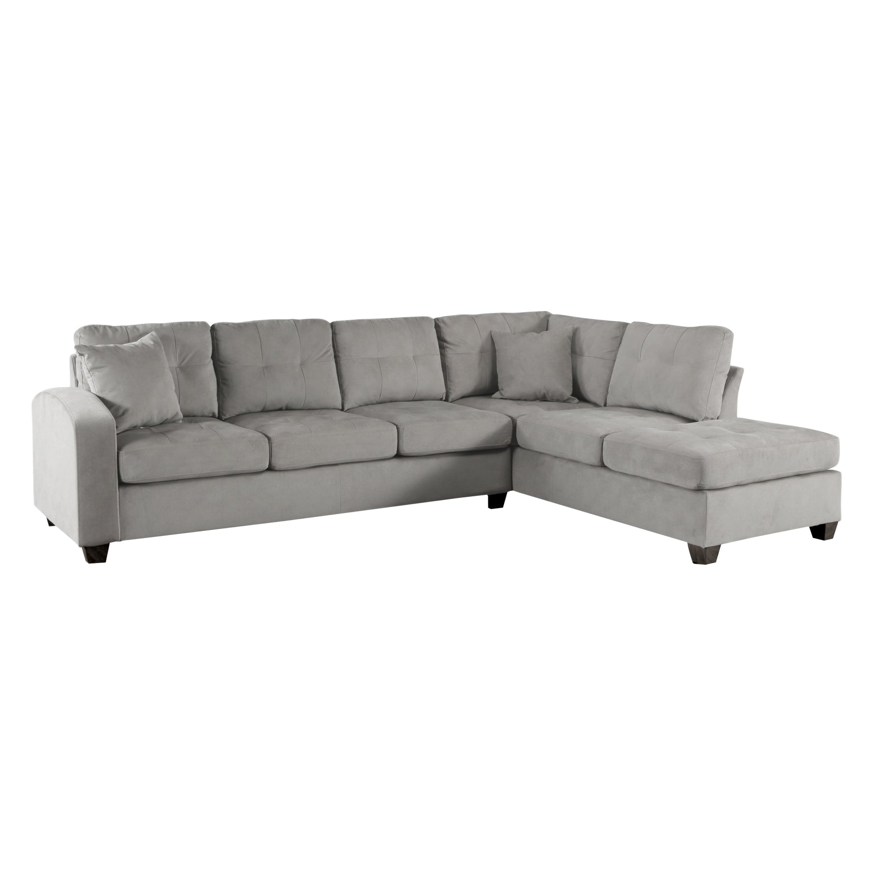 Emilio Taupe 3-Piece Reversible Sectional Ottoman - Ornate Home
