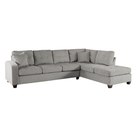 Emilio Taupe 3-Piece Reversible Sectional Ottoman - Ornate Home