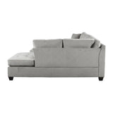 Emilio Taupe 3-Piece Reversible Sectional Ottoman - Ornate Home