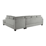 Emilio Taupe 3-Piece Reversible Sectional Ottoman - Ornate Home