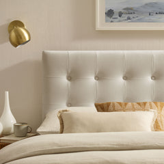 Emily Alabaster Stain-Resistant Performance Velvet Full Size Headboard - Ornate Home