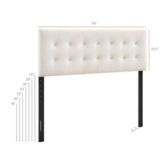 Emily Alabaster Stain-Resistant Performance Velvet Full Size Headboard - Ornate Home