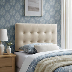 Emily Alabaster Stain-Resistant Performance Velvet Twin Size Headboard - Ornate Home
