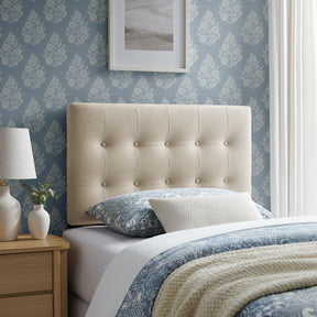 Emily Alabaster Stain-Resistant Performance Velvet Twin Size Headboard - Ornate Home
