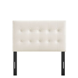 Emily Alabaster Stain-Resistant Performance Velvet Twin Size Headboard - Ornate Home