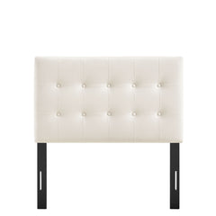 Emily Alabaster Stain-Resistant Performance Velvet Twin Size Headboard - Ornate Home
