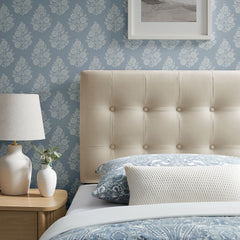 Emily Alabaster Stain-Resistant Performance Velvet Twin Size Headboard - Ornate Home