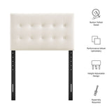 Emily Alabaster Stain-Resistant Performance Velvet Twin Size Headboard - Ornate Home