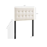 Emily Alabaster Stain-Resistant Performance Velvet Twin Size Headboard - Ornate Home