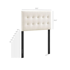 Emily Alabaster Stain-Resistant Performance Velvet Twin Size Headboard - Ornate Home