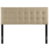 Emily Beige Upholstered Fabric King Headboard - Ornate Home