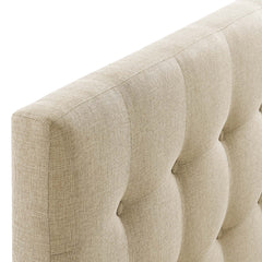 Emily Beige Upholstered Fabric Queen Headboard - Ornate Home