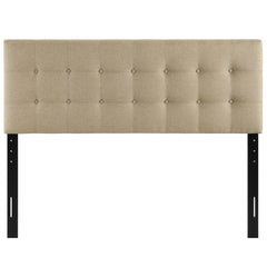Emily Beige Upholstered Fabric Queen Headboard - Ornate Home