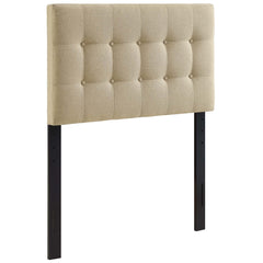 Emily Beige Upholstered Fabric Twin Headboard - Ornate Home
