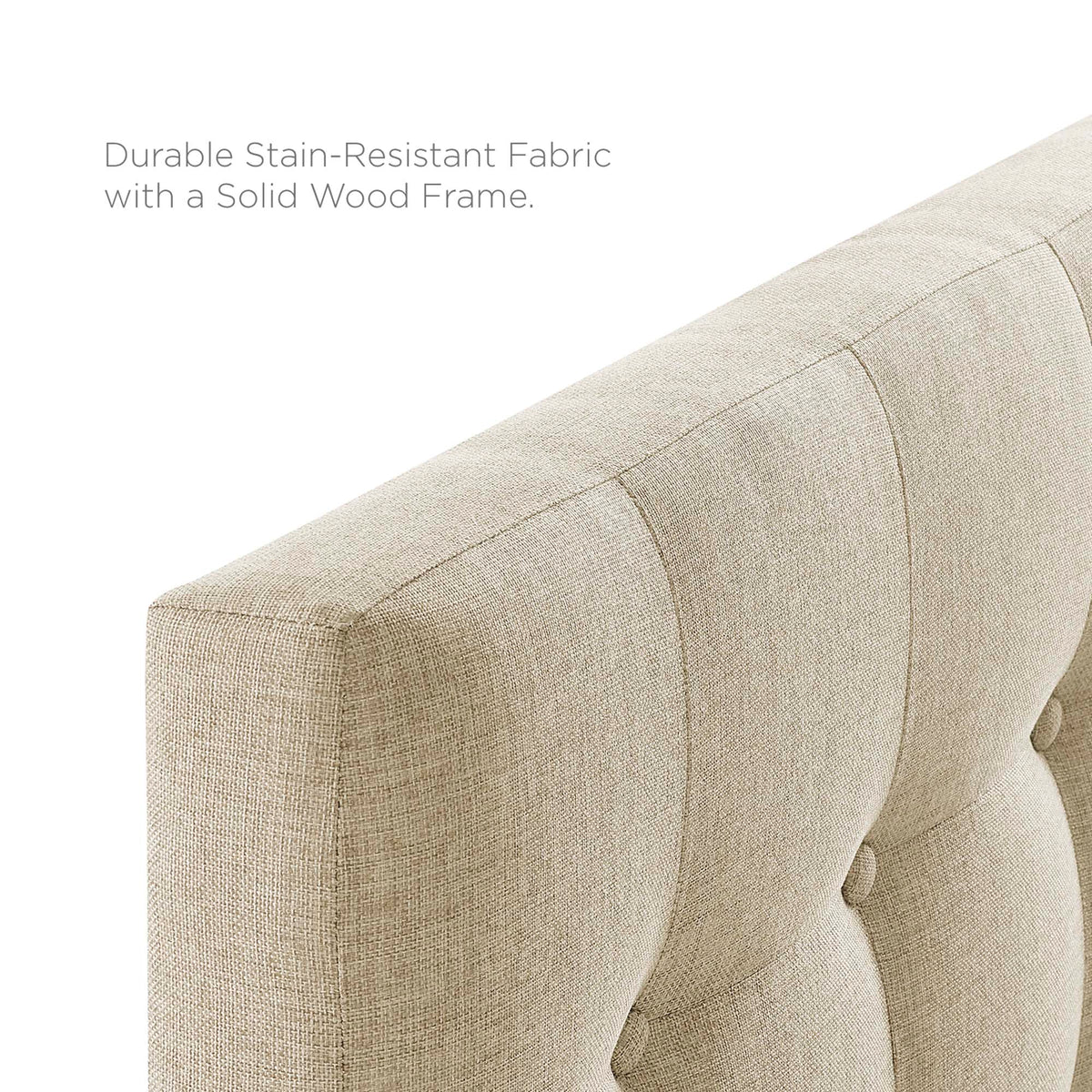 Emily Beige Upholstered Fabric Twin Headboard - Ornate Home